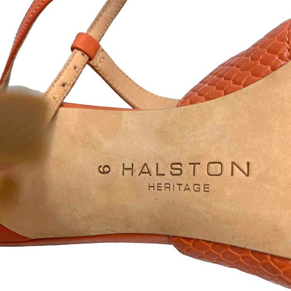 Halston Heritage Connie Dark Coral Leather Sandal Heels‎  NWOB - Picture 3 of 10